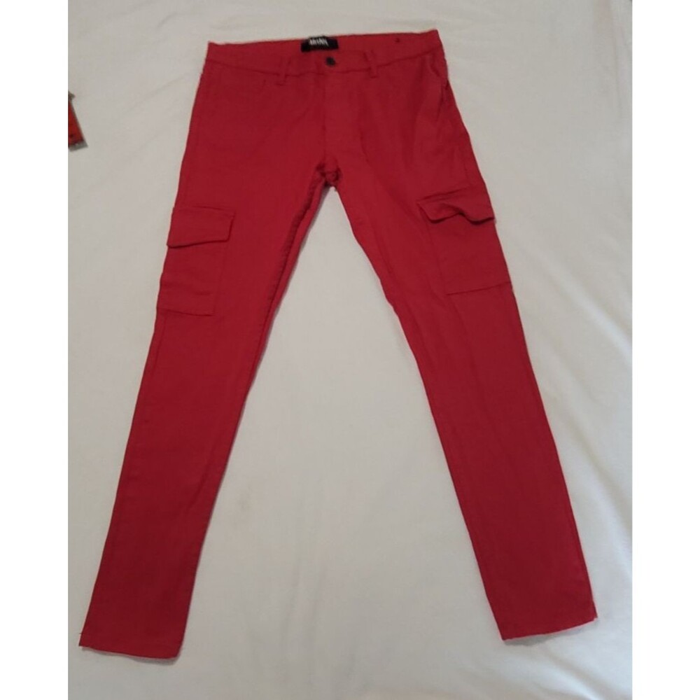 Qruel Red Cargo Skinny Jeans – Women’s 32